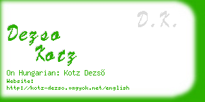 dezso kotz business card